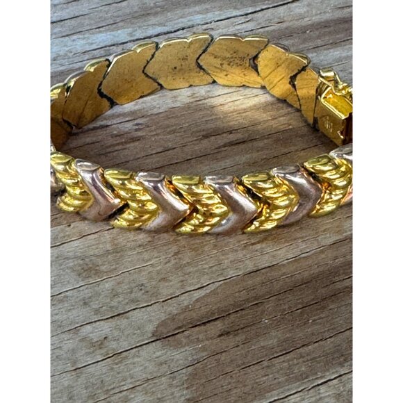 Vintage Italian Milor Sterling Bracelet Chevron Link Design - Picture 5 of 5